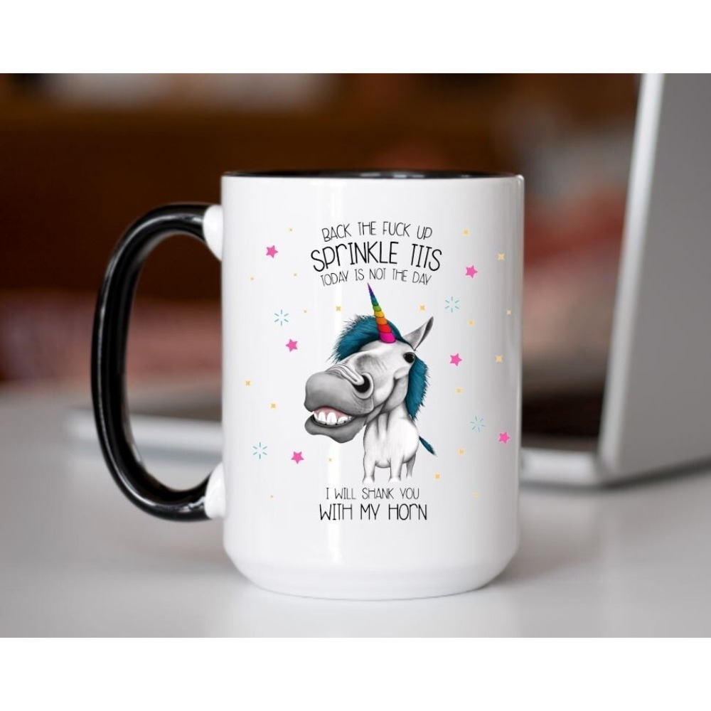 Back The F‎ Up Horse Coffee Mug, Adult Humor Coffee Cup